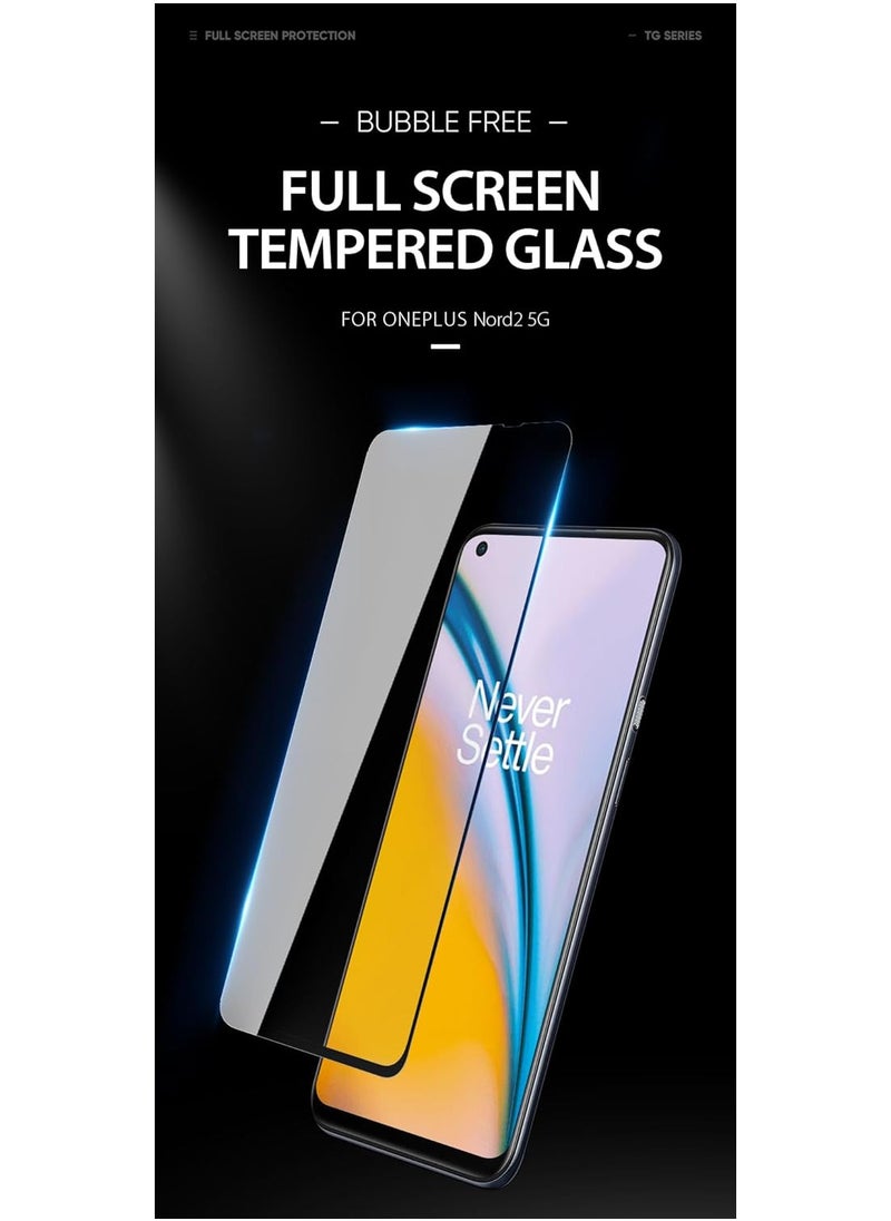 DUX DUCIS - DUX DUCIS 9D Tempered Glass Screen Protector, Designed for OnePlus Nord 2 5G/Nord 2T 5G, Medium Alumina Glass Film Full Glue HD Clear Phone Screen Protector - Black - Image 1