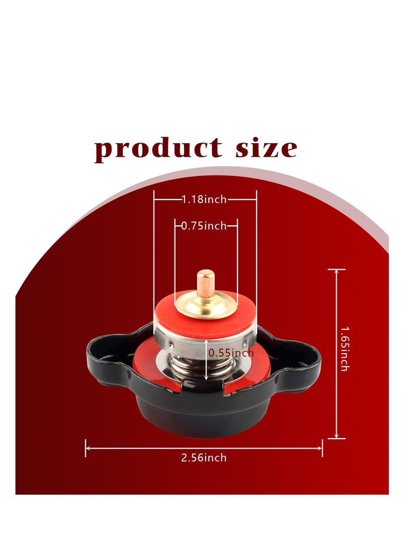 SOLARAE غطاء رادياتير السيارة، غطاء رادياتير عالي الضغط مع مقياس حرارة، غطاء رادياتير، تعديل للطرق الوعرة، مناسب لمعظم السيارات والدراجات النارية والدراجات الترابية، خزان مياه قابل للتعديل (أسود) - Image 4
