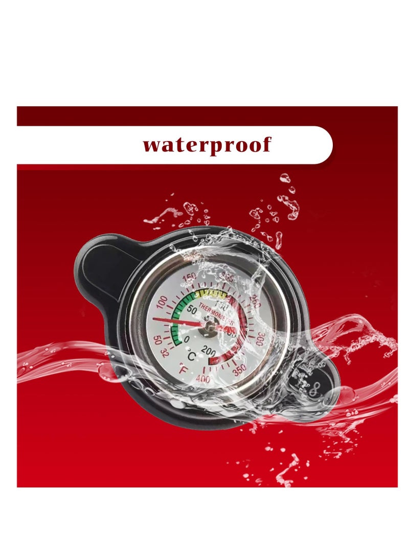 SOLARAE غطاء رادياتير السيارة، غطاء رادياتير عالي الضغط مع مقياس حرارة، غطاء رادياتير، تعديل للطرق الوعرة، مناسب لمعظم السيارات والدراجات النارية والدراجات الترابية، خزان مياه قابل للتعديل (أسود) - Image 2