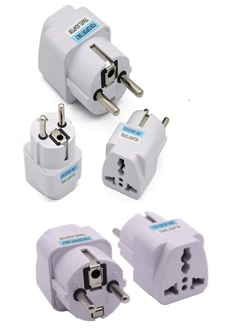 fdealz fdealz 5 Pieces Universal Plug Adapter Eu to AU US UK 2 Pin EU Europe Plug AC 250V Power Travel Adapter 2 Pin Round to 3 Pin Conversion Plug for Germany France Europe India  - Image 1