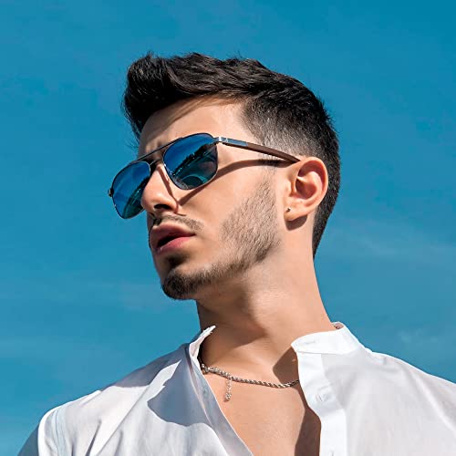 ZENOTTIC Aviator Wood Polarized Sunglasses for Men 100% UV Protection Fishing Driving Golf - Image 2