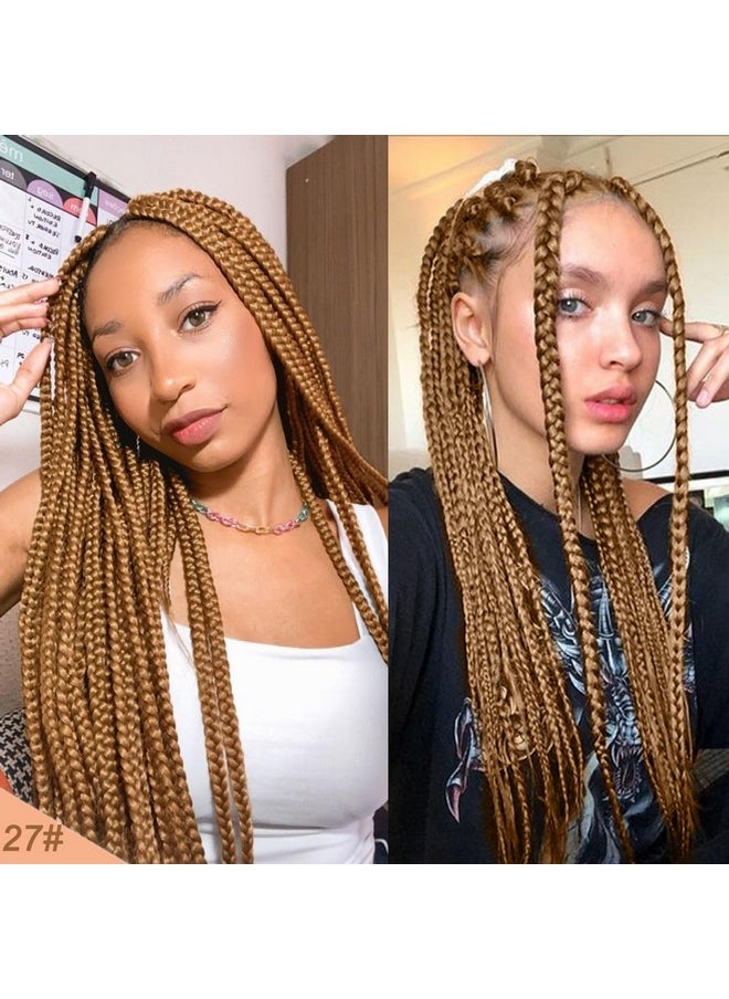 ALIABSION Pre Stretched Braiding Hair Professional 8 Pack 26 Inch Honey Blonde Braiding Hair For Box Braids Yaki Texture Color 27 Synthetic Hair Extensions For Braiding  - Image 2