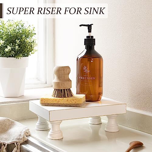 EOSAHR Decorative Wood Riser for Home Decor : Farmhouse Pedestal Stand for Display and Rustic Soap Holder for Sink Organizer - Retro Display Tray for Your Home, Livingroom, Bathroom,and Kitchen - Image 2