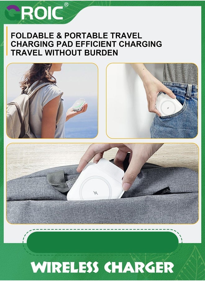 GROIC - Wireless Charger 3 in 1, Magnetic Charging Station Compatible with iPhone, for Apple Watch Earphone Foldable Charger - Image 1