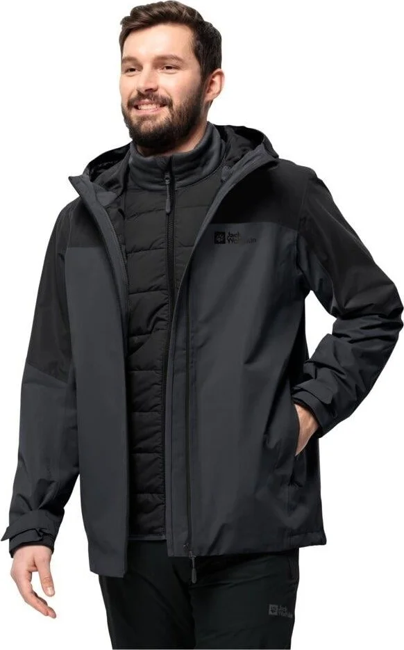 جاك ولفسكن Glaabach 3IN1 JKT M Men's Outdoor Jacket 1115291-6001 Black