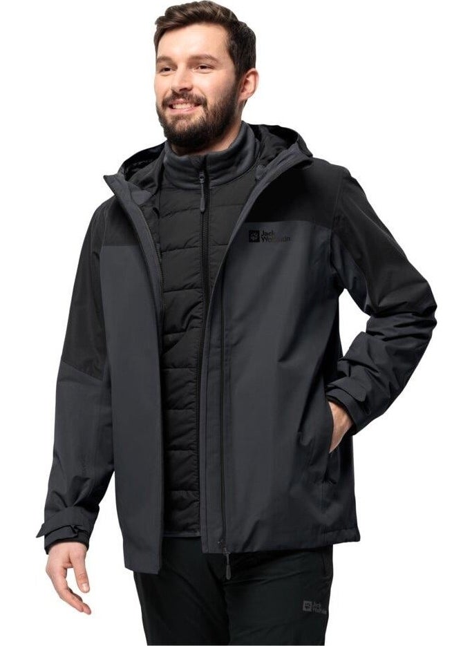 Jack Wolfskin Glaabach 3IN1 JKT M Men's Outdoor Jacket 1115291-6001 Black  - Image 3