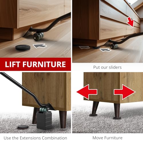 X-Protector XProtector Furniture Lifter Tool Premium Furniture Jack Lifting Tool to Lift Furniture Easily Appliance Lifter with 43 Adjustable Height Ideal Jack to Lift Furniture Easily with No Effort - Image 3