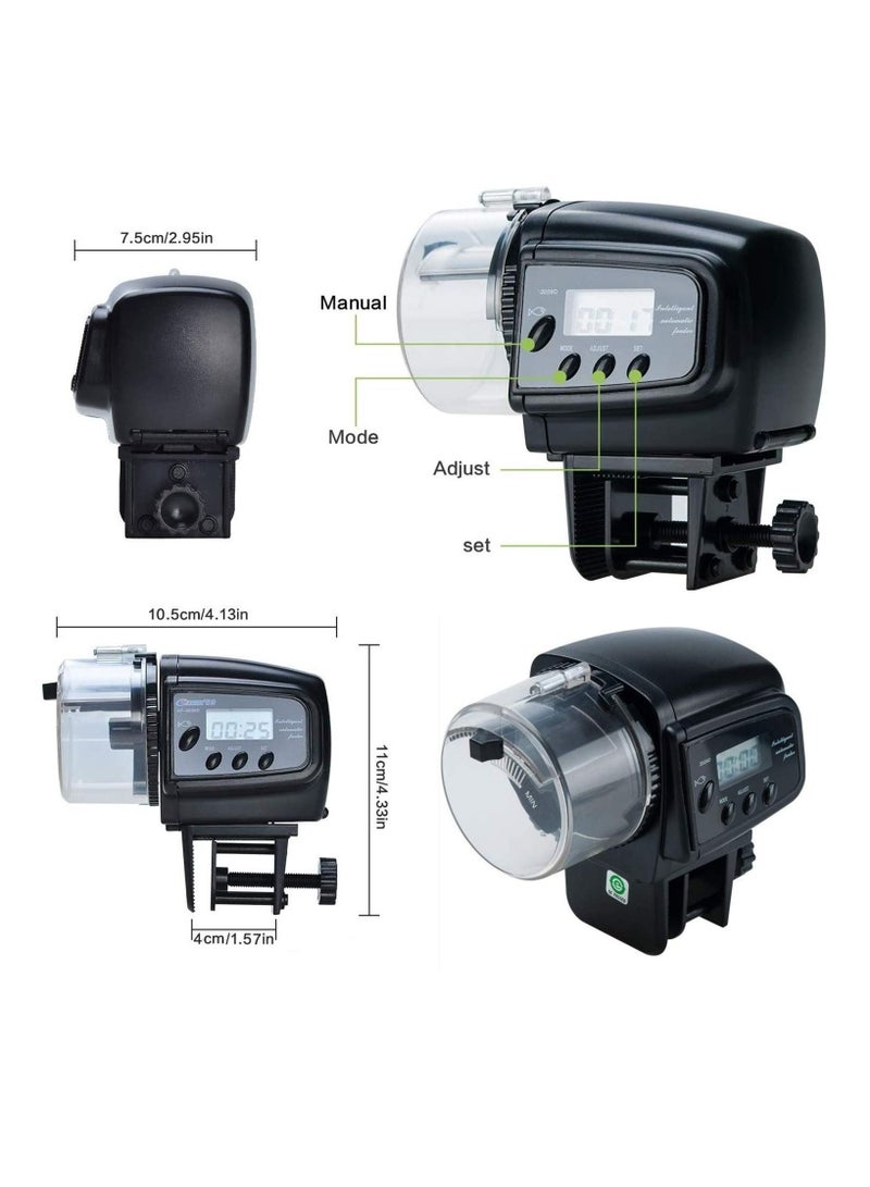 Automatic Fish Feeder 1.1 inch LCD screen Aquarium Tank Auto Fish Timed Feeder/Adjustable Fish Food Dispenser/Auto Fish Food Timer Feeder for Vacation Weekend - Image 3