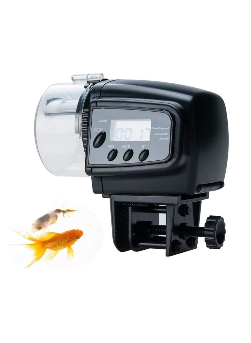 Automatic Fish Feeder 1.1 inch LCD screen Aquarium Tank Auto Fish Timed Feeder/Adjustable Fish Food Dispenser/Auto Fish Food Timer Feeder for Vacation Weekend - Image 1