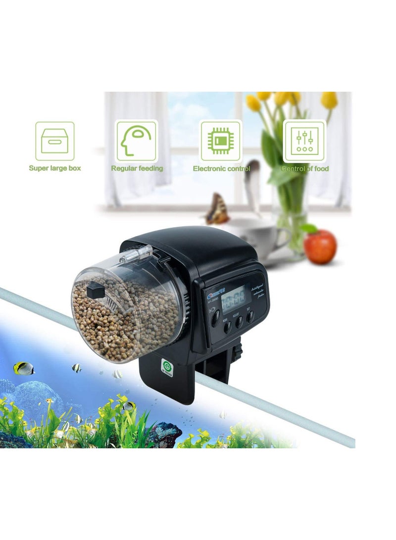 Automatic Fish Feeder 1.1 inch LCD screen Aquarium Tank Auto Fish Timed Feeder/Adjustable Fish Food Dispenser/Auto Fish Food Timer Feeder for Vacation Weekend - Image 4