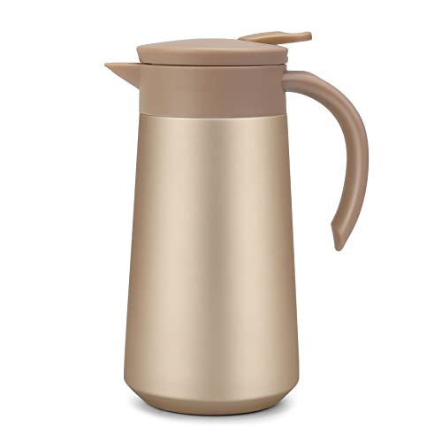 GearRoot 28oz Coffee Carafe Airpot Insulated Coffee Urn Stainless Steel Vacuum Thermal Pot Flask for Coffee, Hot Water, Tea, Hot Beverage - Image 1