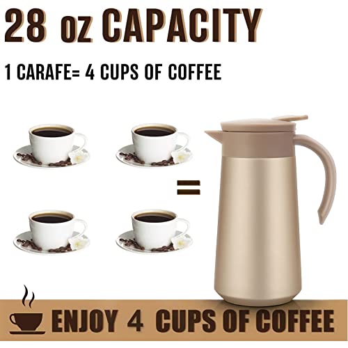 GearRoot 28oz Coffee Carafe Airpot Insulated Coffee Urn Stainless Steel Vacuum Thermal Pot Flask for Coffee, Hot Water, Tea, Hot Beverage - Image 3