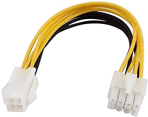 Paruht ATX 4 Pin Male to 8 Pin Female EPS Power Cable Adapter CPU Power Connector, CPU Power Extension Cable 4-Pin to 8-Pin ATX Motherboard, 18CM - Image 2