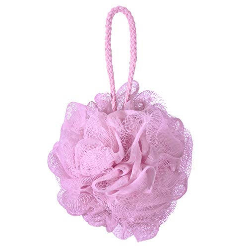 iboodi 60g/pcs Pink Mesh Bath Sponge Shower Pouf Loofahs Shower Puff Pack of 4 (Pink) - Image 2