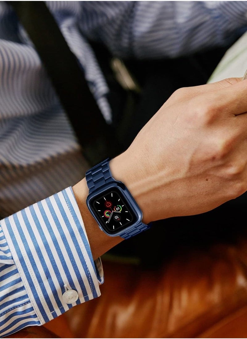 49mm 45mm 44mm 42mm Watch Strap for Apple Watch, Compatible with iwatch Strap Series Ultra 8/7/6/SE/5/4/3/2/1, Stainless Steel Replacement Sport Band Metal Adjustable Wristband Belt, Blue  - Image 4