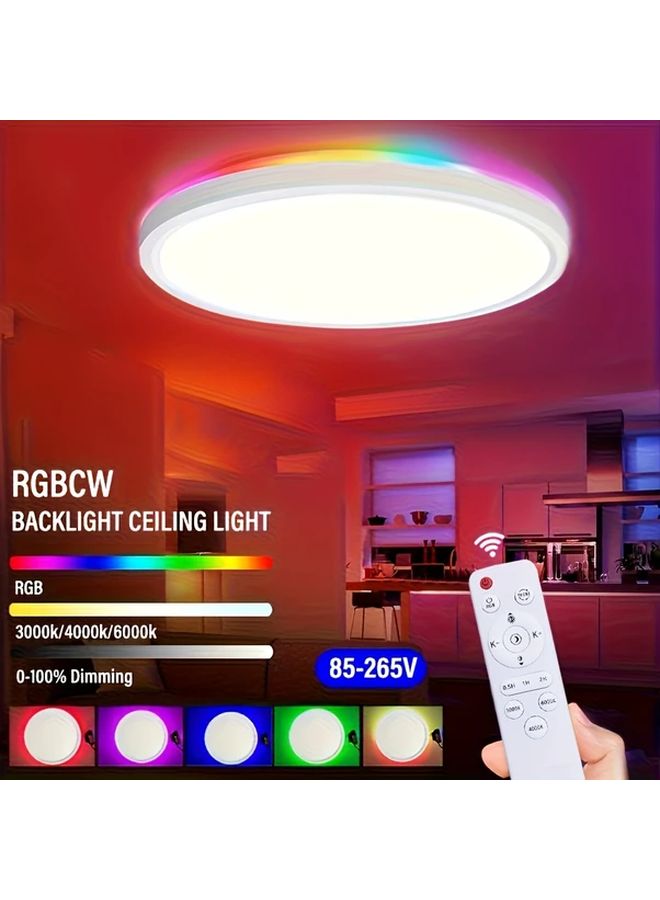 1pc 11 Inch 24W RGB LED Recessed Ceiling Light with Remote Control for Home - Image 2