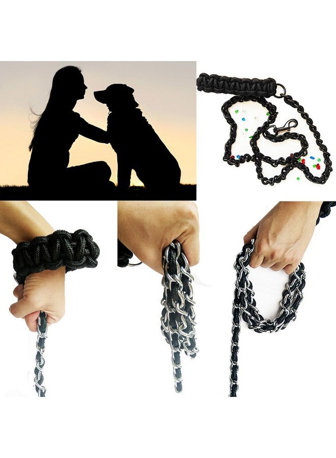 AncBace Dog Leash Dog Leads Dog Chain Dog Rope Metal with Pet Collar Training Walking Heavy Duty Anti Bite 360 Hook for Medium and Large Dogs Black (Large) - Image 5