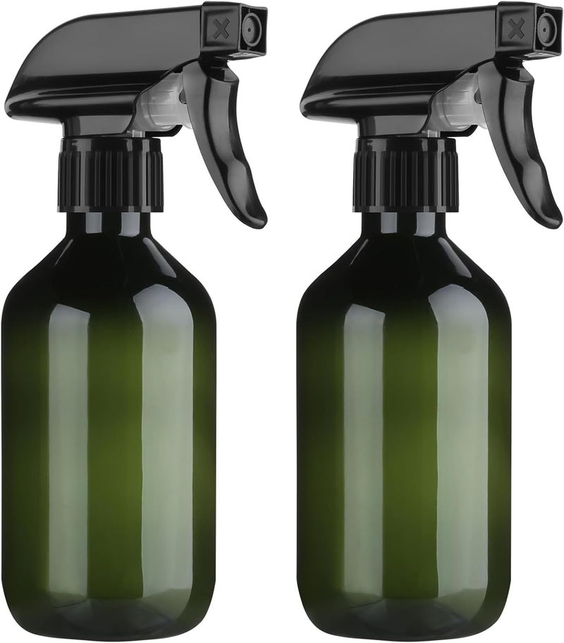 Likealot 2 Pack Leakproof Spray Bottles 300ml - Adjustable Nozzle (Mist/Jet), Refillable PET Plastic for Hair, Cleaning, Plants, Travel | BPA-Free, No-Spill Design, Salon & Home Essentials (Green) - Image 1