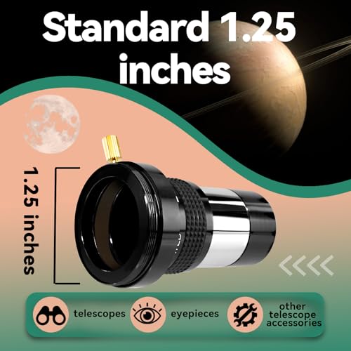 SVBONY SV137 2X Barlow Lens 1.25 inch Metal Body Fully Multi-Coated Telescope Accessory Internal Brass Ring with Male T-Thread for Telescope - Image 4