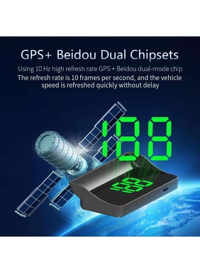 Universal Car HUD Head Up Display GPS Speedometer Digital Speed Display Windshield Projector KM/H Project on Wind Glass for Auto Vehicle Motorcycle Tractor Glof Cart Truck Motorhome - Image 4