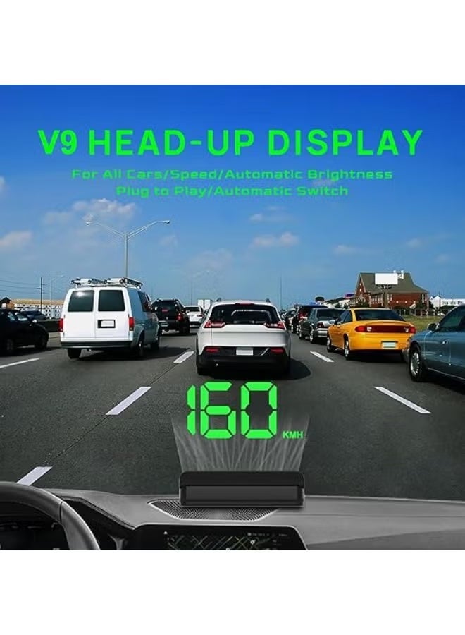 Universal Car HUD Head Up Display GPS Speedometer Digital Speed Display Windshield Projector KM/H Project on Wind Glass for Auto Vehicle Motorcycle Tractor Glof Cart Truck Motorhome - Image 3