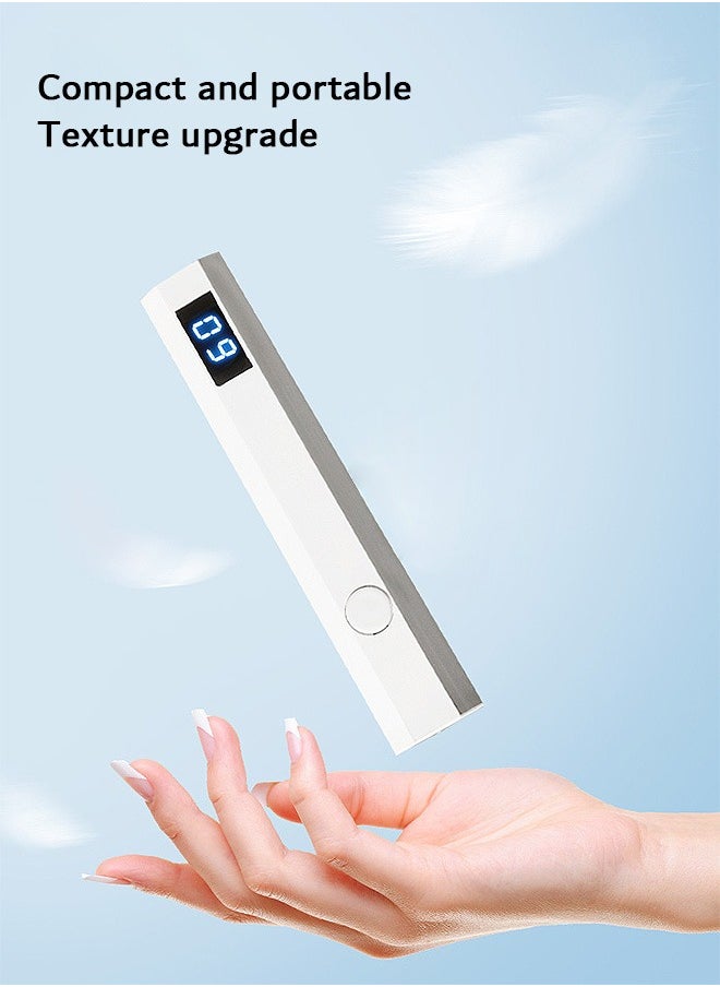 Urit - Handheld UV Nail Lamp, Mini Nail Cure Light, Fast Curing with LED Display (White) - Image 1