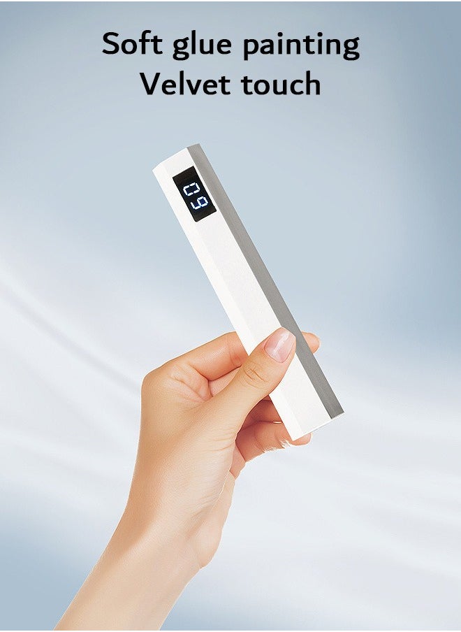 Urit - Handheld UV Nail Lamp, Mini Nail Cure Light, Fast Curing with LED Display (White) - Image 1