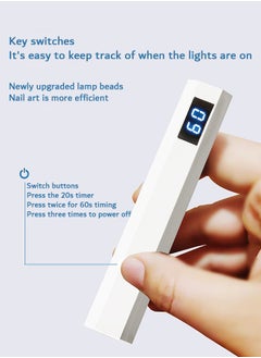 Urit Handheld UV Nail Lamp, Mini Nail Cure Light, Fast Curing with LED Display (White)  - Image 4