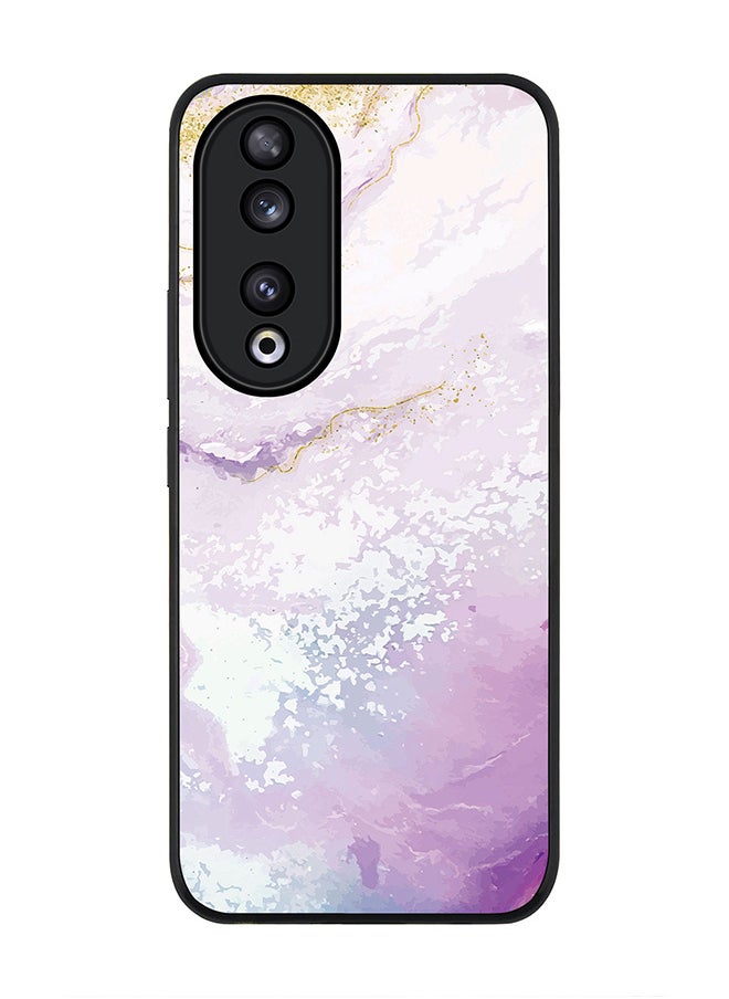 Stylizedd Rugged Black edge case for Honor 90 5G, Slim fit Soft Case Flexible Rubber Edges Anti Drop TPU Gel Thin Cover -  Marble Print Marine  - Image 1