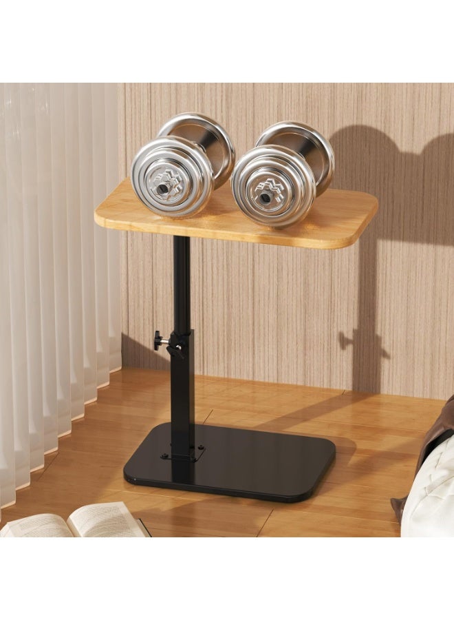 جورونب طاولة على شكل حرف C قابلة لتعديل الارتفاع، صينية تلفزيون دوارة 360 درجة، صينية تلفزيون للأريكة، بجانب السرير وغرفة المعيشة، طاولة أريكة مع عمود معدني (طبيعة) - Image 5