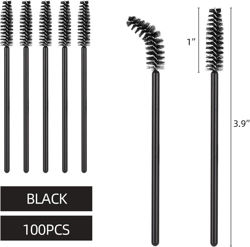 Tbestmax 100 Disposable Eyelash Brush Mascara Wands Spoolies for Eye Lashes Extension Eyebrow - Image 2