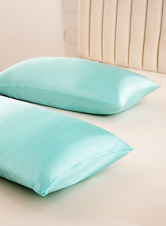 بشكل مختصر غطاء مخدة من الساتان، 2 عبوة أكياس مخدة من الساتان الحرير مقاس 20 بوصة × 30 بوصة للشعر والبشرة غطاء مخدة من الساتان الحرير بحجم الملكة مع إغلاق بمغلف (50 × 75 سم، مريمية) - Image 3