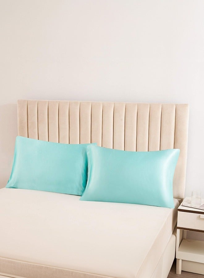 بشكل مختصر غطاء مخدة من الساتان، 2 عبوة أكياس مخدة من الساتان الحرير مقاس 20 بوصة × 30 بوصة للشعر والبشرة غطاء مخدة من الساتان الحرير بحجم الملكة مع إغلاق بمغلف (50 × 75 سم، مريمية) - Image 4