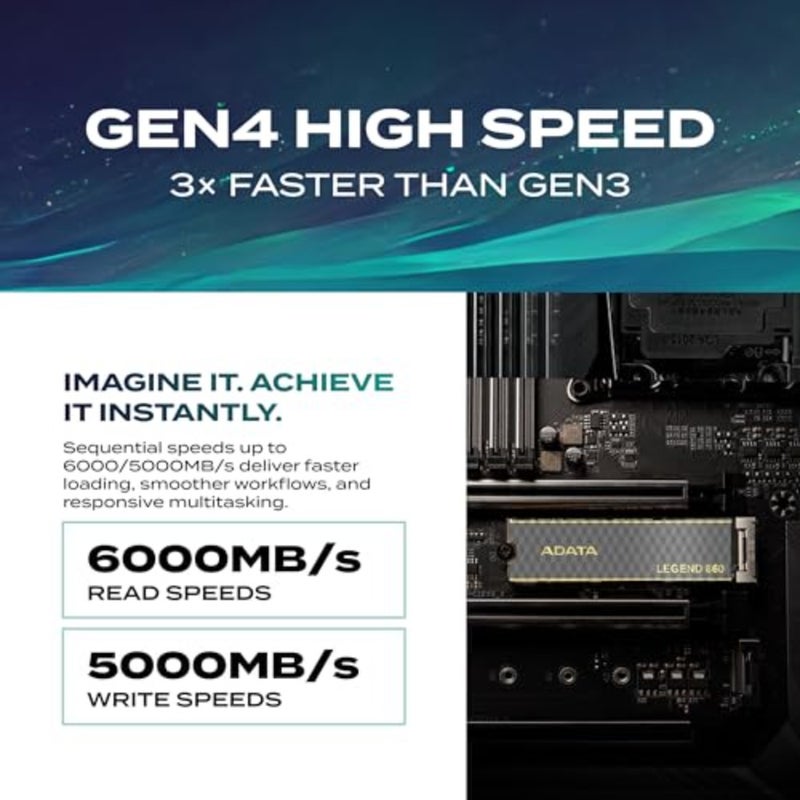 PS5 gaming SSD, PCIe Gen4 x4 M.2 2280, black aluminum heatsink, up to 6000/5000 MB/s read/write speed with SLC caching and HMB support - Image 4