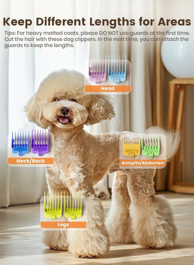 Oneisall Dog Grooming Clippers for Thick Heavy Coats,Low Noise Cordless Dog Grooming Kit with Metal Blades, All Stainless Steel, 2 Speeds - Image 4