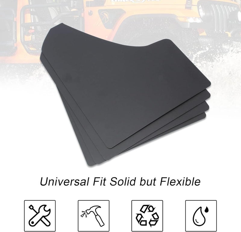 SUNPIE Universal Fit Black Car Mud Flaps with Fastener Clips (4 Pack) - Image 4