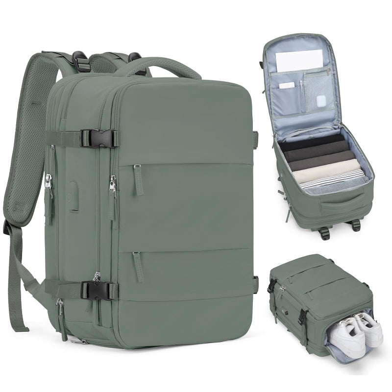 coofay Extra Backpack For Traveling On Airplane Travel Backpack For Women Men Airline Approved Carry On Bags For Airplanes Gym Bag With Shoe Compartment Waterproof Laptop Backpack Camping Hiking Backpack - Image 1