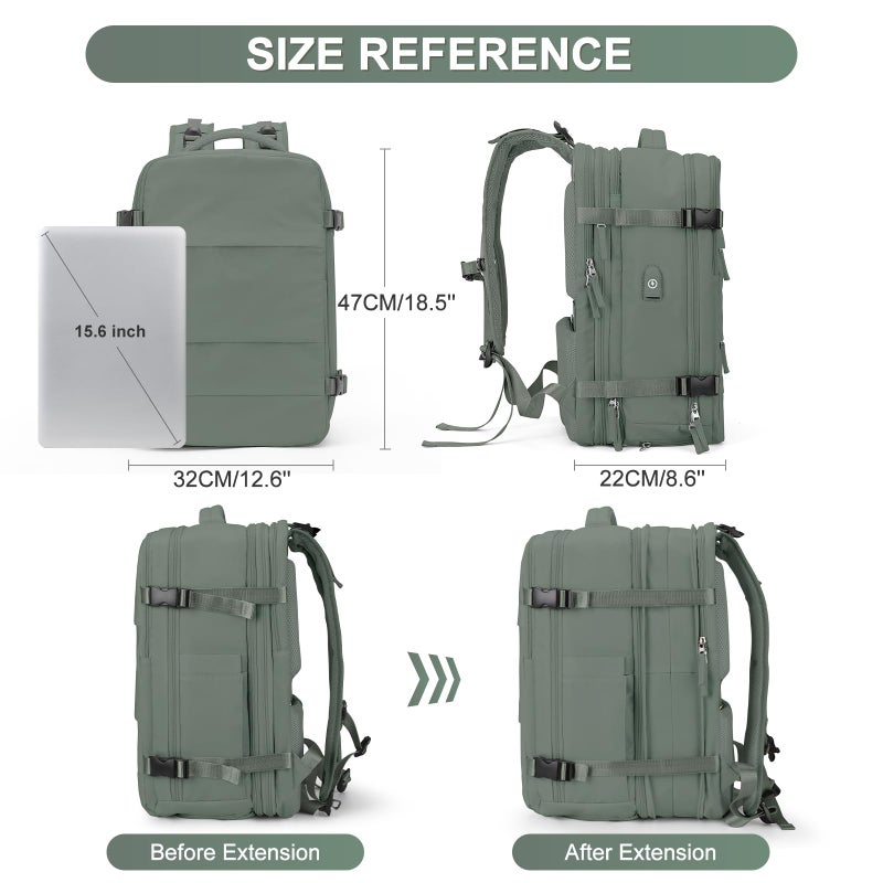 coofay Extra Backpack For Traveling On Airplane Travel Backpack For Women Men Airline Approved Carry On Bags For Airplanes Gym Bag With Shoe Compartment Waterproof Laptop Backpack Camping Hiking Backpack - Image 2