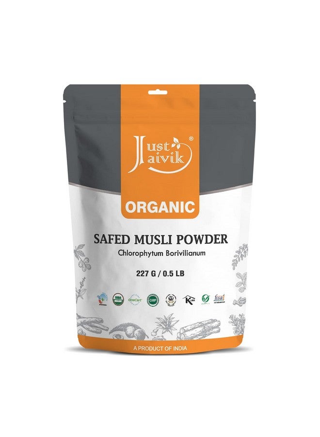 Just Jaivik 100% Organic Safed Musli Powder Chlorphytum Borivillianum 227 Gms / 1/2 Lb Pound / 08 Oz Processed In Fda Registered Facility (A 100% Natural Health Supplement) - Image 2