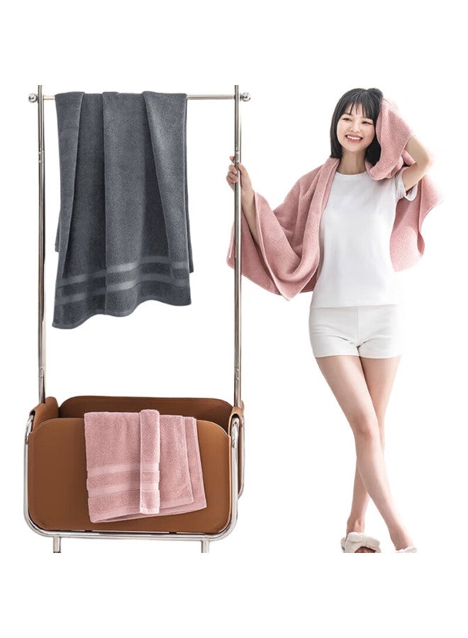 JD.com Jd Jingzao 400G Extra Soft Pure Cotton Cp Bath Towel, Class A Extra Large And Thick Absorbent Unisex Large Bath Towel, Pink - Image 3