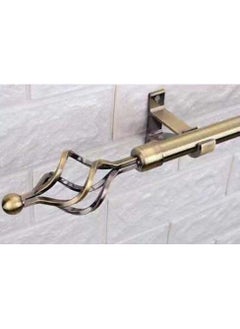 AL WADI FURNITURE Roman Pole Style Heavy Duty Luxury Extendable Curtain Rod, Metal Single Rod Finials Decorative End Window Treatment Rod Drapery Rod (BRASS, 150 – 300 cm)  - Image 5