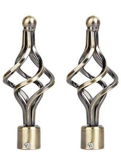 AL WADI FURNITURE Roman Pole Style Heavy Duty Luxury Extendable Curtain Rod, Metal Single Rod Finials Decorative End Window Treatment Rod Drapery Rod (BRASS, 150 – 300 cm)  - Image 4