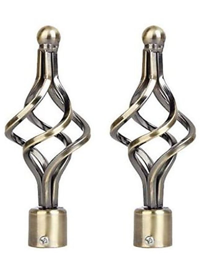 AL WADI FURNITURE Roman Pole Style Heavy Duty Luxury Extendable Curtain Rod, Metal Single Rod Finials Decorative End Window Treatment Rod Drapery Rod (BRASS, 150 – 300 cm)  - Image 4