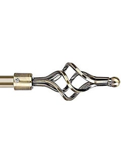 AL WADI FURNITURE Roman Pole Style Heavy Duty Luxury Extendable Curtain Rod, Metal Single Rod Finials Decorative End Window Treatment Rod Drapery Rod (BRASS, 150 – 300 cm)  - Image 3