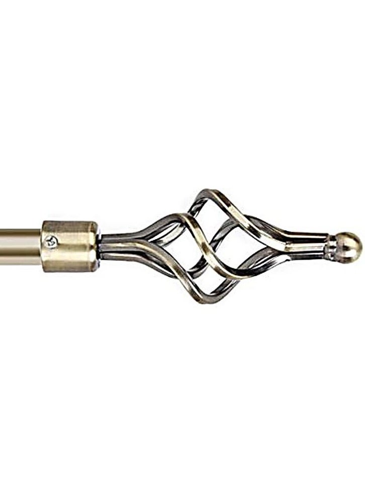 AL WADI FURNITURE Roman Pole Style Heavy Duty Luxury Extendable Curtain Rod, Metal Single Rod Finials Decorative End Window Treatment Rod Drapery Rod (BRASS, 150 – 300 cm)  - Image 3