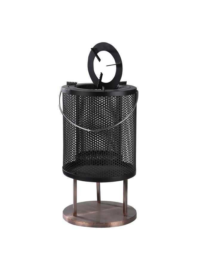 AL SANIDI Charcoal Heater, Wood burning fireplace, Black, Size 29.5*29.5*54.5 Cm  - Image 2