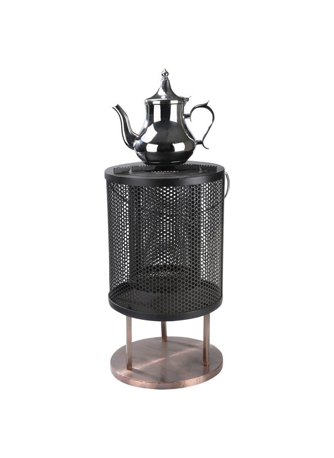 AL SANIDI Charcoal Heater, Wood burning fireplace, Black, Size 29.5*29.5*54.5 Cm  - Image 3