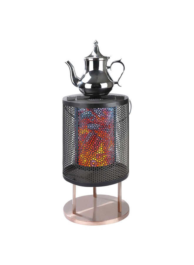 AL SANIDI Charcoal Heater, Wood burning fireplace, Black, Size 29.5*29.5*54.5 Cm  - Image 4