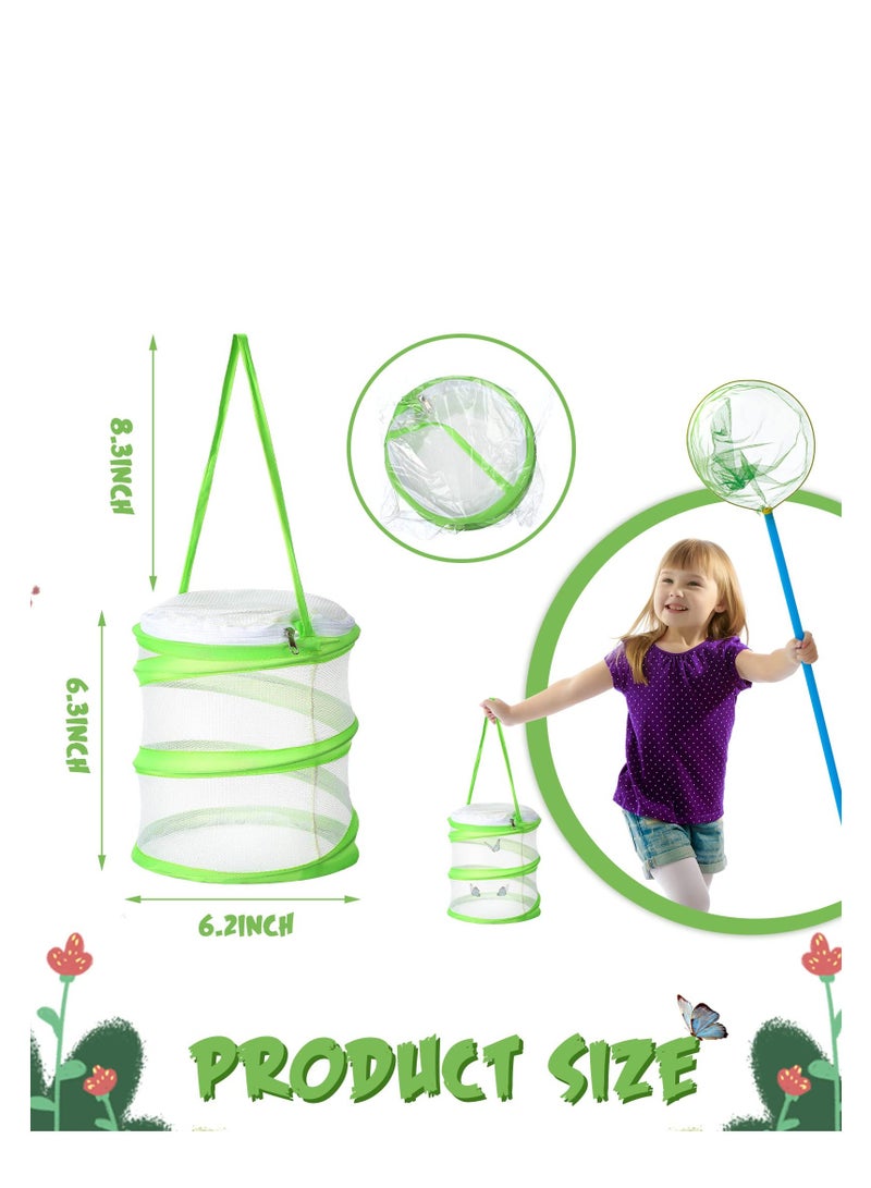 Zikra 4 Pcs Butterfly Habitat Cage Bulk, Insect Butterfly Net Giant Collapsible Insect Mesh Cage Terrarium Pop-up Clear Mesh Caterpillars Habitat Cage with Zipper Door(5.51 x 7.09 Inch) - Image 3