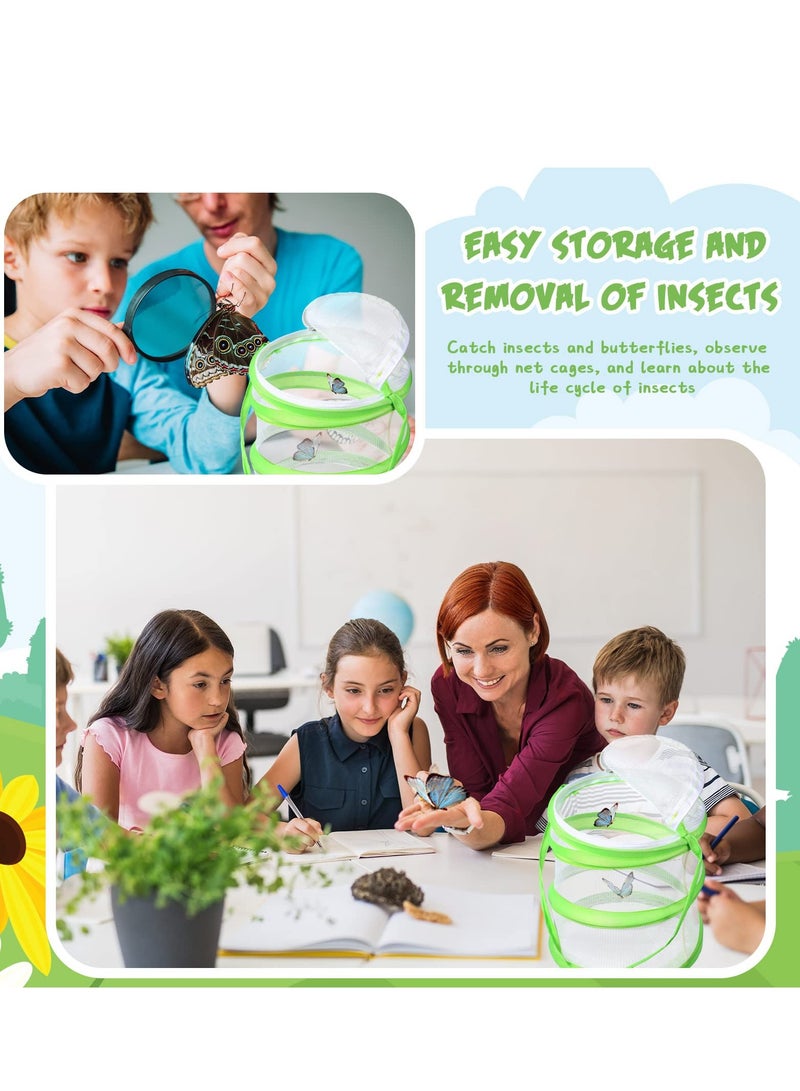 Zikra 4 Pcs Butterfly Habitat Cage Bulk, Insect Butterfly Net Giant Collapsible Insect Mesh Cage Terrarium Pop-up Clear Mesh Caterpillars Habitat Cage with Zipper Door(5.51 x 7.09 Inch) - Image 4